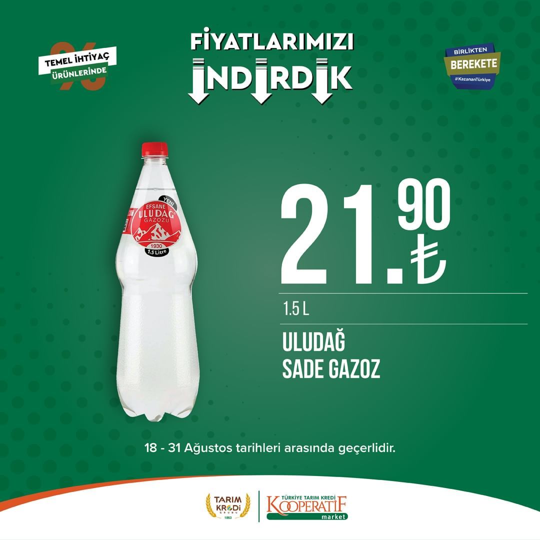 Tarım Kredi Market'te Ağustos ayı ikinci dönem indirimi başladı! 15