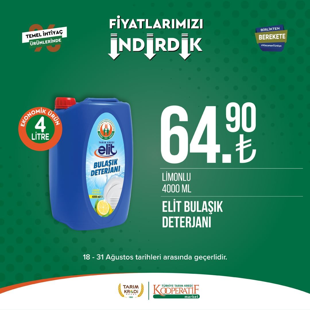 Tarım Kredi Market'te Ağustos ayı ikinci dönem indirimi başladı! 34