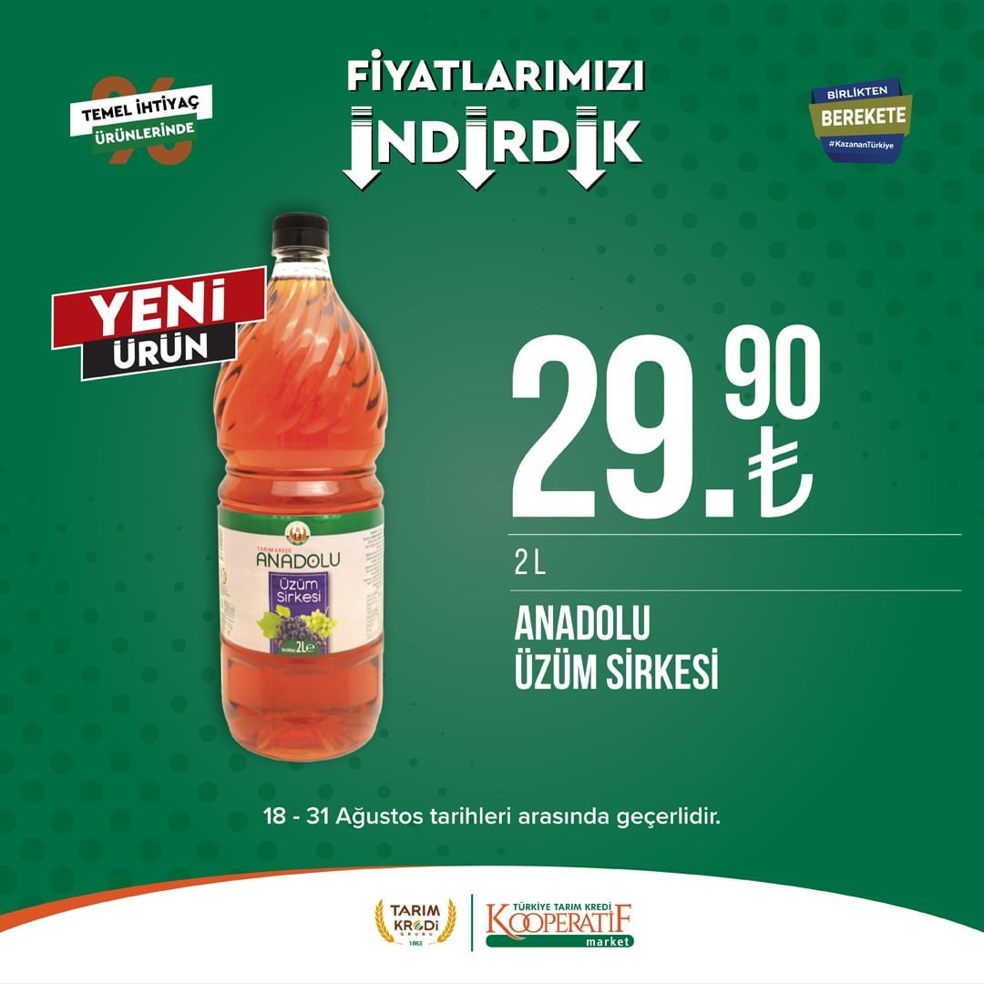 Tarım Kredi Market'te Ağustos ayı ikinci dönem indirimi başladı! 40