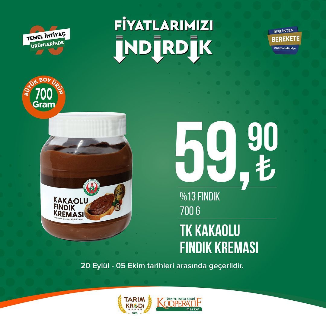 Tarım Kredi Market'te Eylül-Ekim indirimi başladı! 15