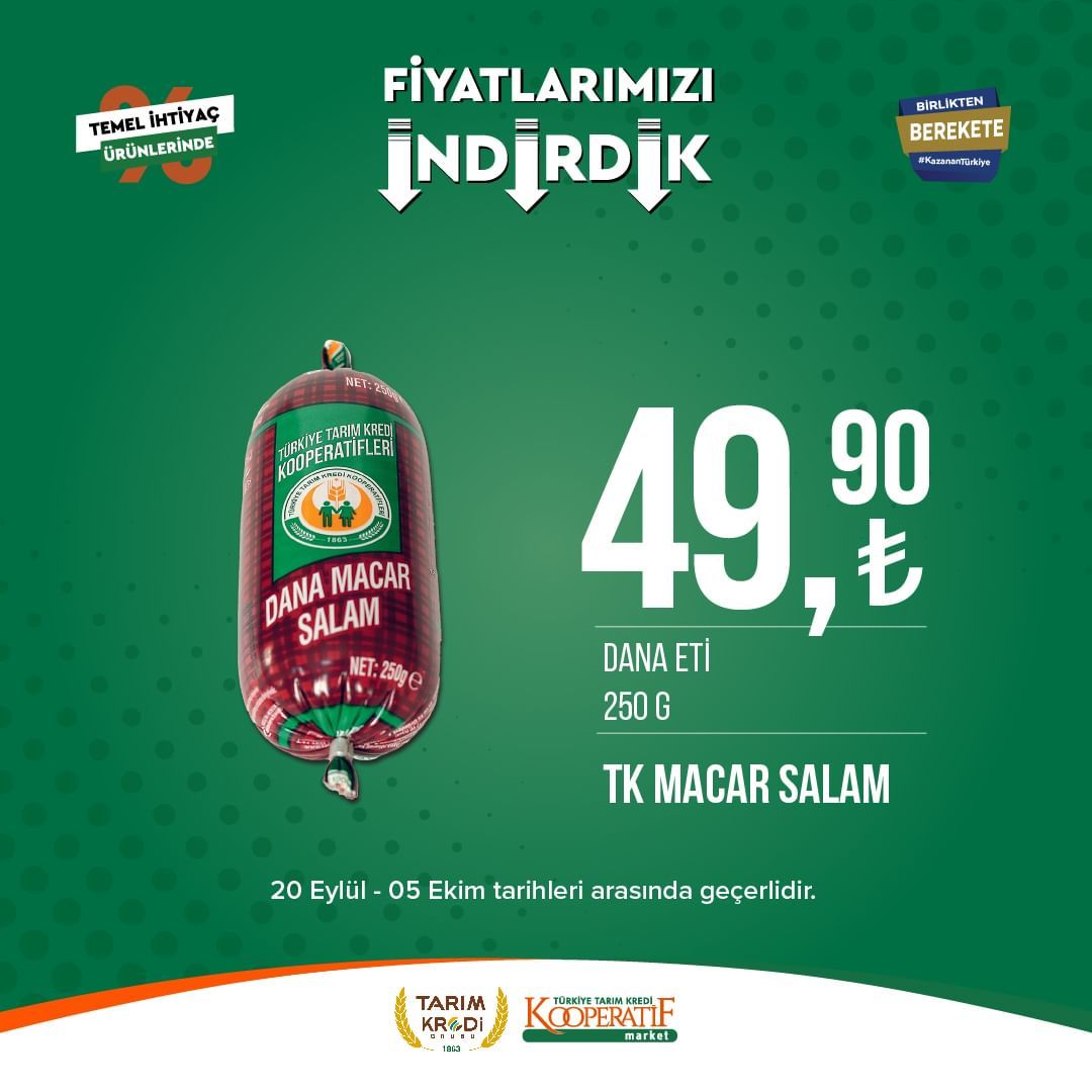 Tarım Kredi Market'te Eylül-Ekim indirimi başladı! 45