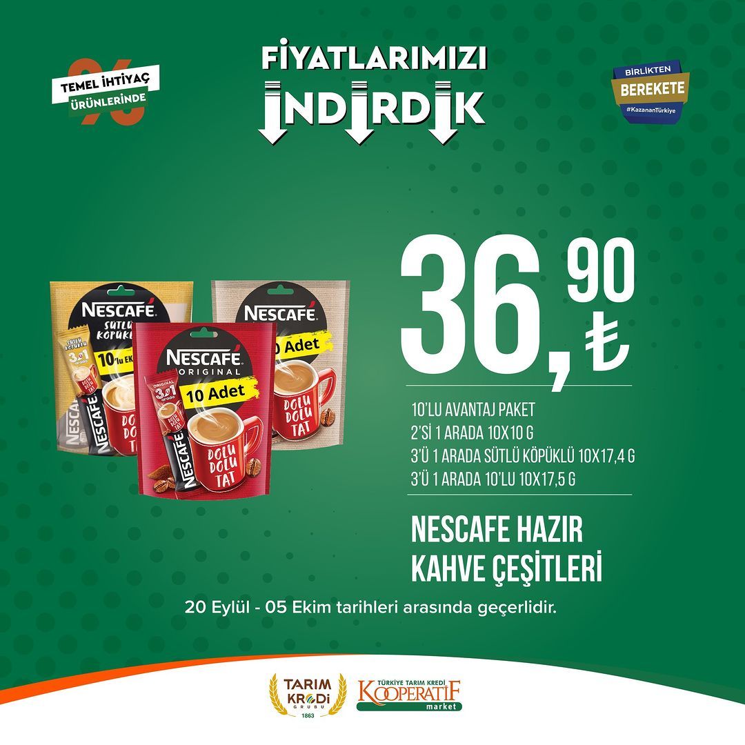 Tarım Kredi Market'te Eylül-Ekim indirimi başladı! 48