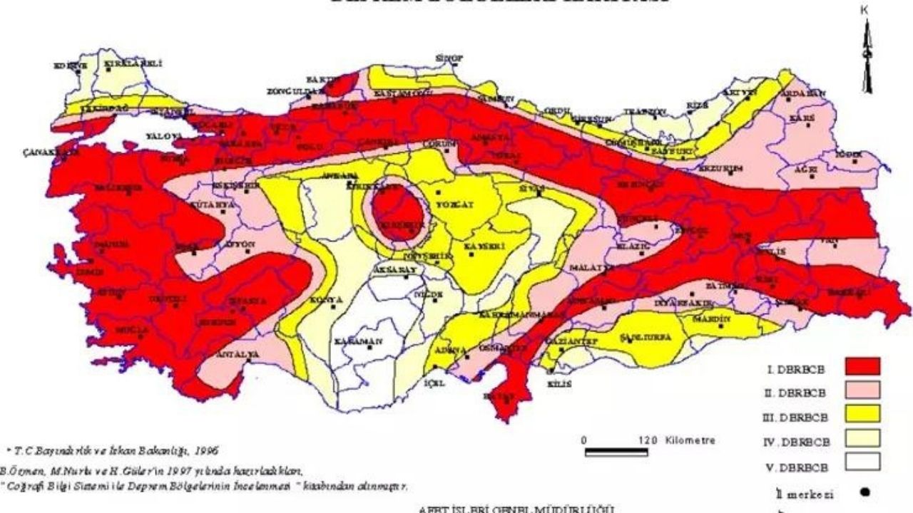 MTA'nın fay hattı haritasına göre deprem riski taşıyan bölgeler hangileri? 5